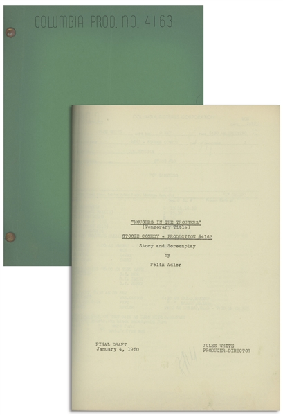 Moe Howards 28pp. Script Dated April 1951 for The Three Stooges Film Hula-La-La -- With Annotations in Moes Hand -- Very Good Condition